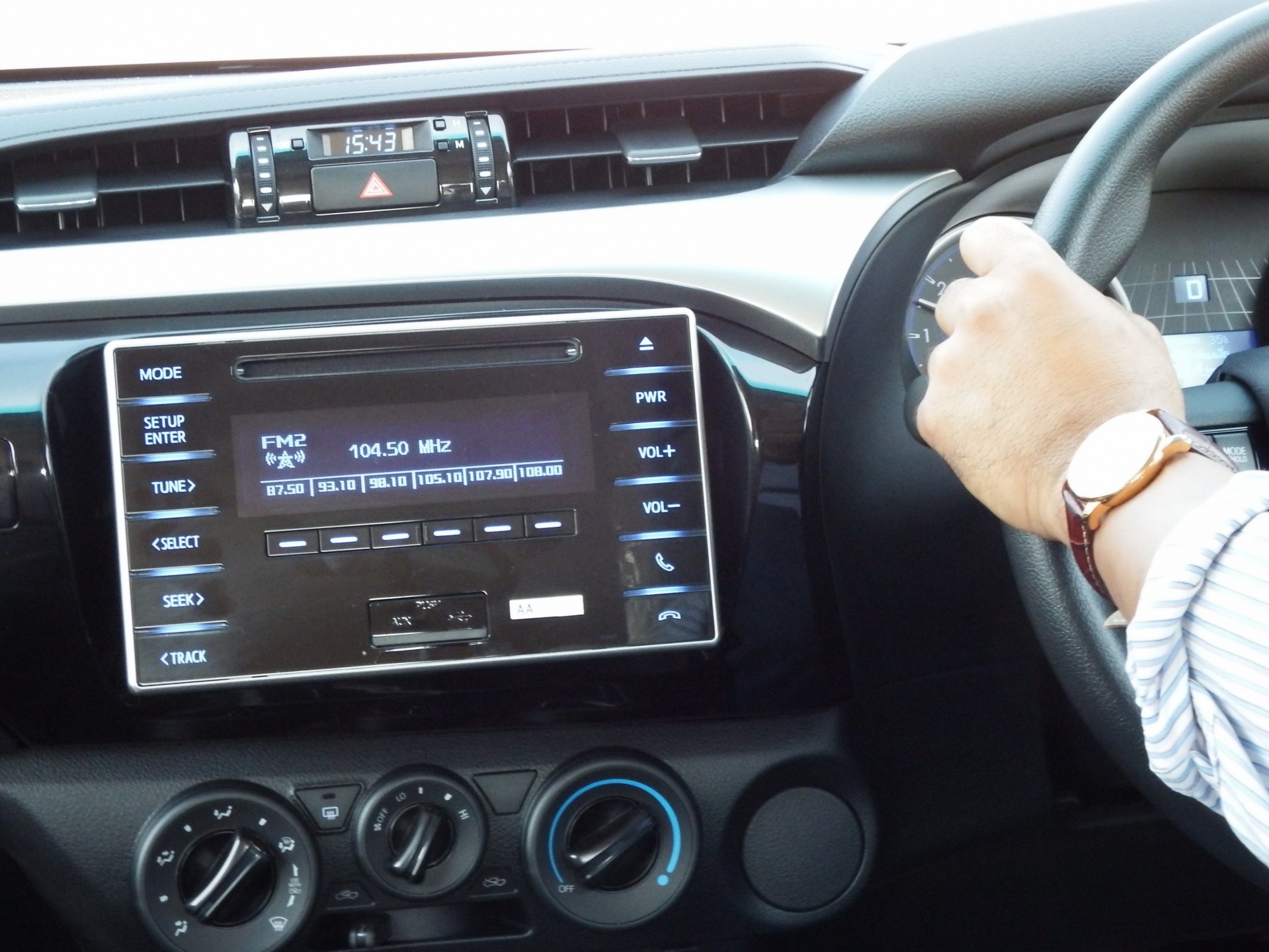 driver listening to radio